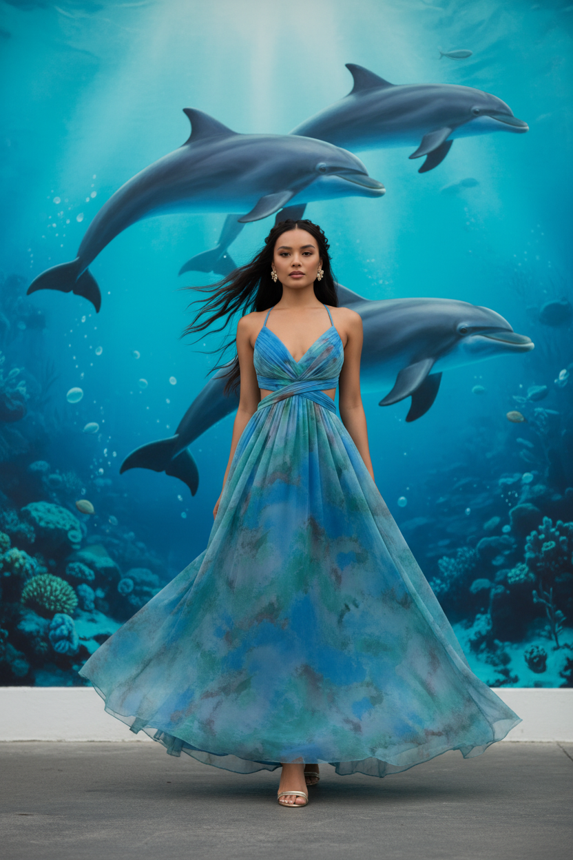 ALOHI — Robe bleue & dauphin