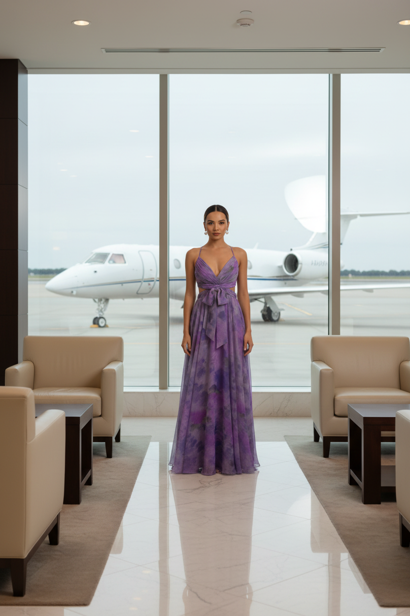 ALOHI — Robe violette Aéroport privé