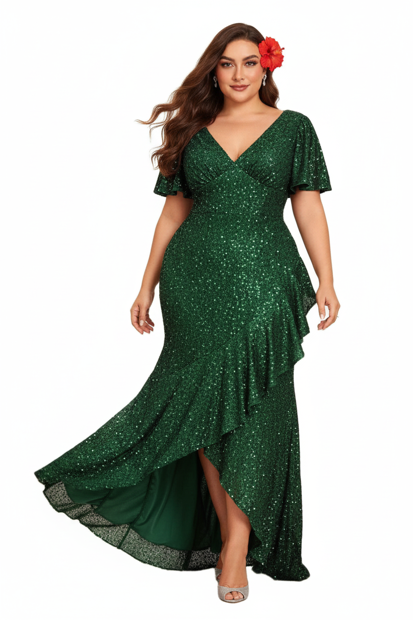 ALOHI SEQUIN Vert - Polynésienne en mouvement