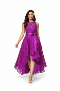 ALOHI WEDDING - Mauve fuchsia - Modèle polynésienne fond blanc