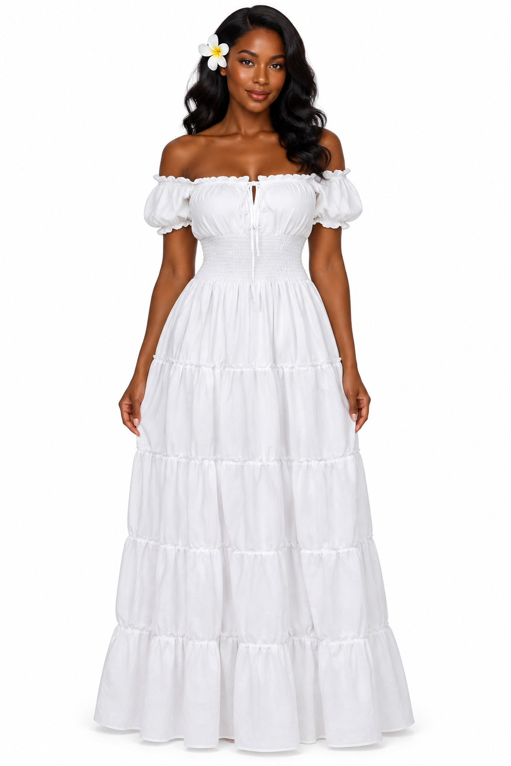 Femme Black - Robe blanche fond blanc